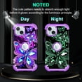 thumbnail image 2 of CASEFIV for iPhone 15 Pro Case,Glow in The Dark Three Layer Heavy Duty Shockproof Protective Case for iPhone 15 Pro 6.1 inch,Dark Butterfly, 2 of 7