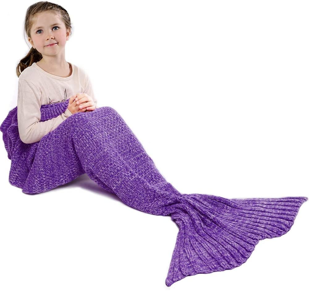 Teens Adults Lilac Mermaid Fish Tail Cocoon Blanket Lounge Gift Present Girls 