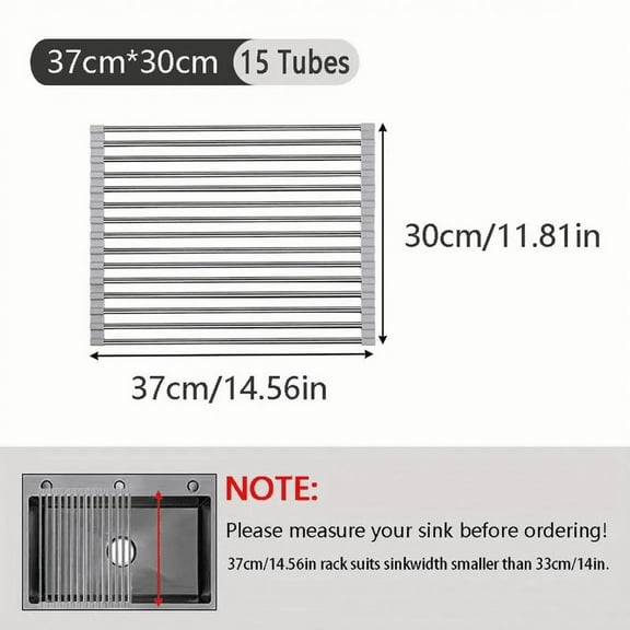 1 stainless steel foldable kitchen sink drain rack space saving roll up design suitable for drying tableware and vegetables dish rack