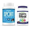 Orgain - Organic Sport Vegan, Gluten Free, Dairy Free Protein Powder - Chocolate (2.01 LB) + Meal Replacement Powder - Creamy Chocolate Fudge (2.01 LB)