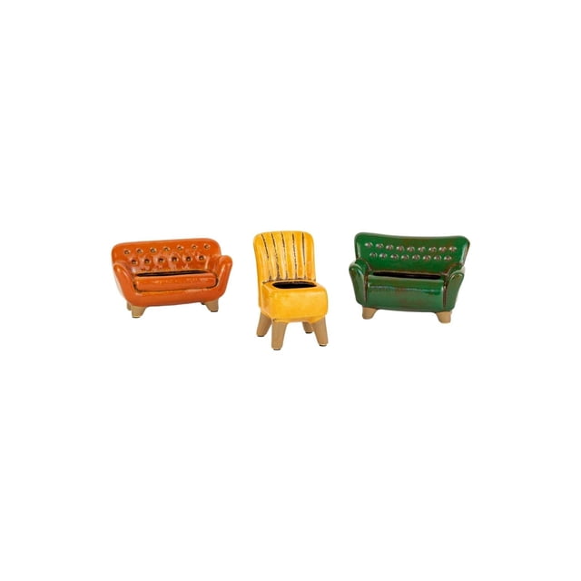 Set de tres maceteros de cerámica para sofá y silla KALALOU CDV2091