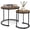 Brown & Black, variant on GlowPlume Nesting Coffee Tables Set of 2, Stacking Round Center Table with Wooden Tabletop & Powder Coated Steel Frame, Living Room Coffee End Table Set for Apartment, Bedroom (Brown & Black)