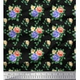 thumbnail image 1 of Soimoi Cotton Duck Fabric Leaves, & Rose Floral Decor Fabric Printed Yard 56 Inch Wide, 1 of 1