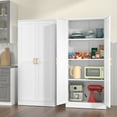 thumbnail image 6 of Polup 60'' Tall Metal Modern Pantry Kitchens Cabinet with Doors Adjustable Shelves Office White, 6 of 9