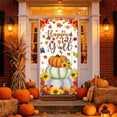 thumbnail image 5 of KKOUHV Thanksgiving Decorations, Fall Harvest Door Covers for Front Door Cover, Pumpkin Fall Door Cover, Indoor Outdoor Party Photo Booth Props, 5 of 5