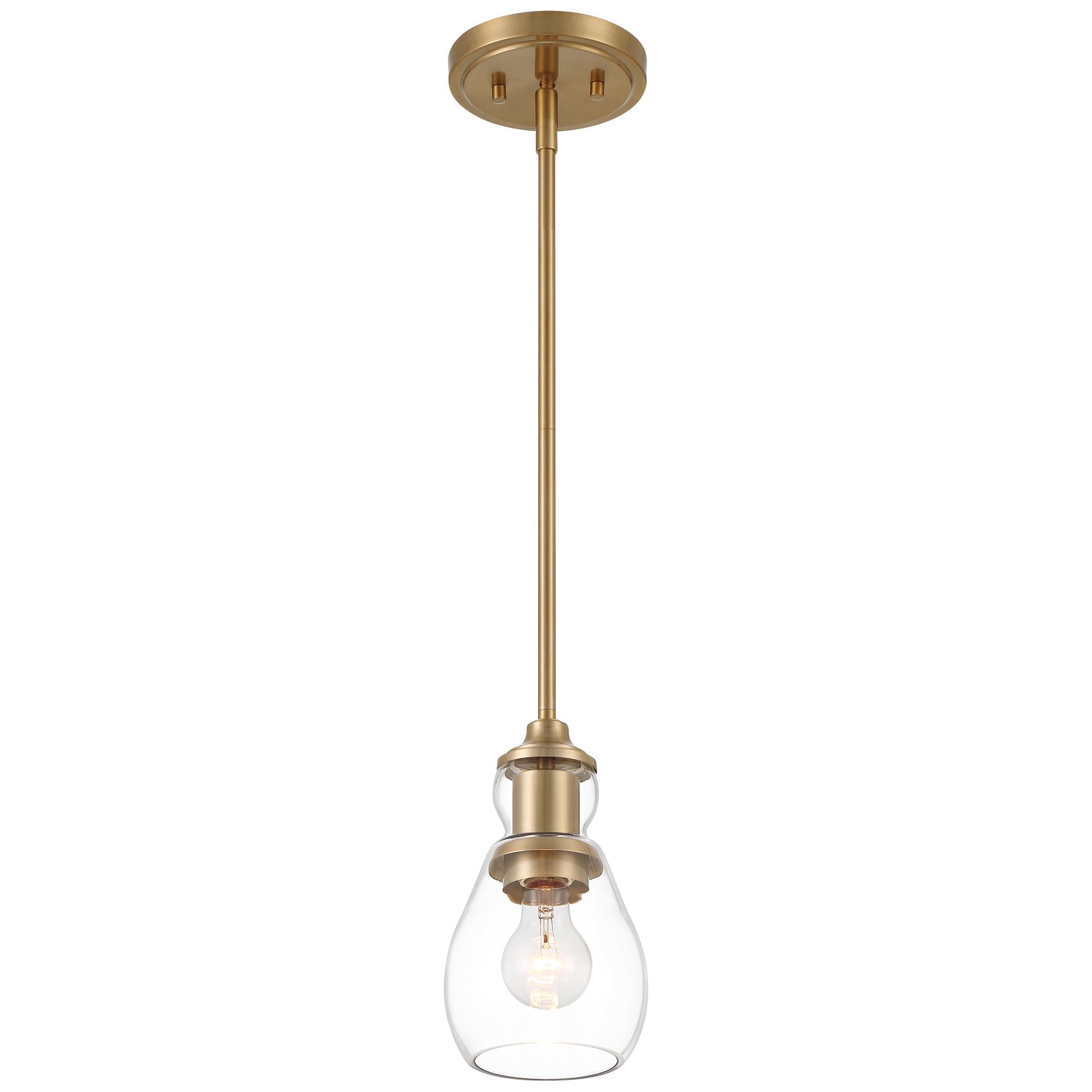 Possini Euro Design Nagano Warm Brass Mini Pendant Light 5 1/2" Wide Modern Clear Glass Fixture for Dining Room Kitchen Island