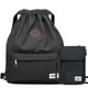thumbnail image 1 of KAUKKO Cordón Deportes Mochila Gimnasio Yoga Bolsa Hombro Mochila para Hombres y Mujeres KAUKKO  K1031-Black(2pc), 1 of 5
