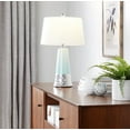 thumbnail image 3 of Penelope 22" Contemporary Ceramic Table Lamp with Tiffany Blue & Silver Ceramic Body and White Shade by LumiSource, 3 of 4