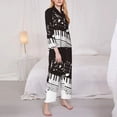 thumbnail image 3 of Fotbe Piano Keys With Musical Notes Pattern Long Sleeve Pajama Set for Women,Sleepwear Set,2-piece Loungewear Set,Soft PJs Comfy Nightwear with Pockets -Large, 3 of 7