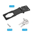 thumbnail image 3 of Uxcell 4Inch Keyed Hasp Locks Twist Knob Locking Hasp Lock Keyed Different 2 Pack, Black, 3 of 7