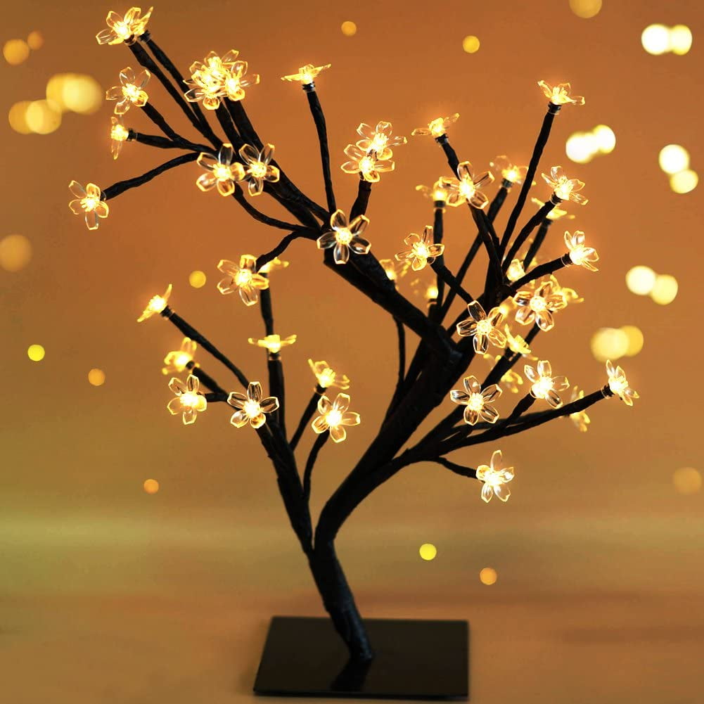 cirkulære Barbermaskine Hensigt LONGRV 1Pcs 18" LED Tree Lights Warm White,Bonsai Lighted Tree Lighted  Wired,Lighted Cherry Blossom Tree for Valentine's Day Christmas Home  Decorations - Walmart.com