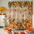thumbnail image 3 of Thanksgiving Orange Pumpkin Fallen Leaves Shower Curtain for Bathroom, Farm Brown Wood Board Waterproof Shower Curtains Washable Quick Dry with Hooks Bathtub Curtains 36x72 IN, 3 of 6
