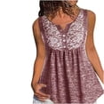 thumbnail image 1 of Birdeem Mode Décontractée pour Femmes Col Rond Dentelle Sans Manches Boutons Hauts Blouse T-Shirt, 1 of 6