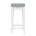 thumbnail image 3 of Linon Cessford 26.5" Backless Counter Stool, White/Light Gray Faux Leather, Includes 1 Stool, 3 of 11