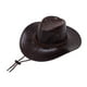 thumbnail image 2 of Sombrero de vaquero para hombre, sombrero de jazz de ala ancha con correa ajustable para la barbilla, duradero Café, 2 of 9