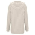 thumbnail image 4 of FASHOFT Womens Ribbed Knit Hoodie Sweaters Lightweight Long Sleeve Pullover Tops Casual Fall Winter Sweatshirt White M, 4 of 5