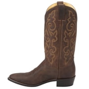 Justin Boots Mens Buck Embroidered Round Toe Pull On Cowboy Mid Calf Boots