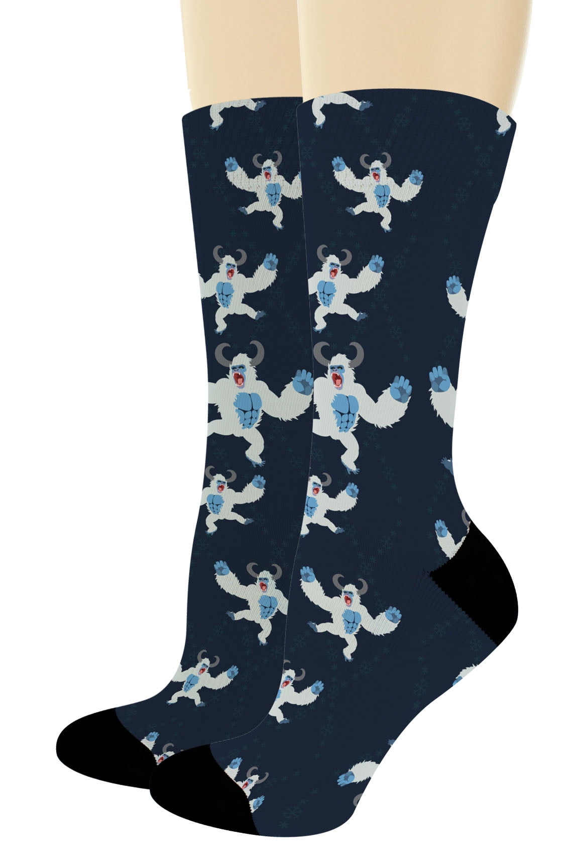 ThisWear Yeti Accessories Sock Yeti Bigfoot Sock Animal Print Socks  Folklore Gifts 1-Pair Novelty Crew Socks 
