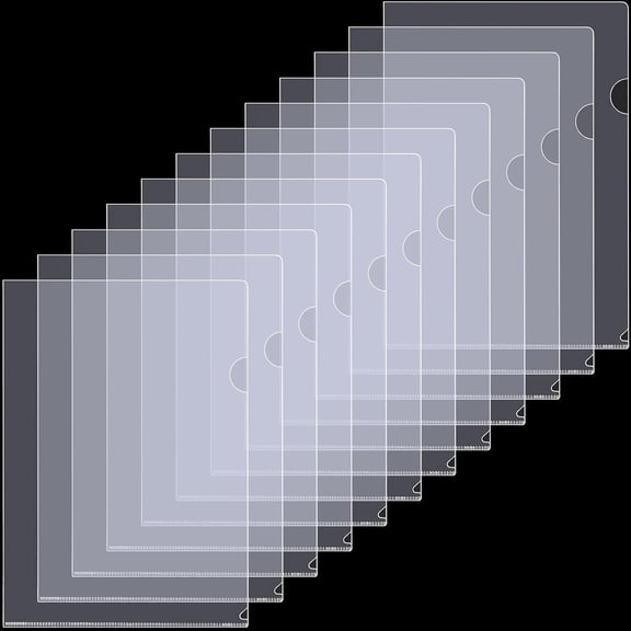 12 Pack Clear A4 Size Plastic File Folders