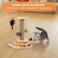 thumbnail image 4 of Sisal Scratcher Toy with Hanging Balls& 2-Tier Tracks, Wooden Cat Scratching Post, Interactive Cat Toy for Indoor Cats, Kittens, 4 of 7