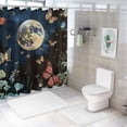 thumbnail image 7 of Orinice Moon Butterflies Forest Bathroom Decor Set with Hooks, Colorful Luxurious Graphic Print Polyester Fabric Shower Curtain Set, Multi-Size Shower Curtain for Bathroom 69x72, 7 of 7