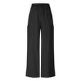 thumbnail image 2 of Plebaso Wide Leg Pants Womens Loose Drawstring Casual Pants Lightweight Plain Trousers with Pockets, 2 of 6