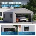 thumbnail image 2 of Dateyes  20x20ft Heavy Duty Carport Canopy, Portable Outdoor Garage with Removable Sidewalls & Roll-Up Doors, All-Weather Car Shelter for Cars, Boats, Trucks and Tools Storage, Gray, 2 of 9
