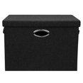 thumbnail image 2 of Posprica 17 x 12 In Collapsible Fabric Storage Bins w/ Lids, Black (3 Pack), 2 of 7