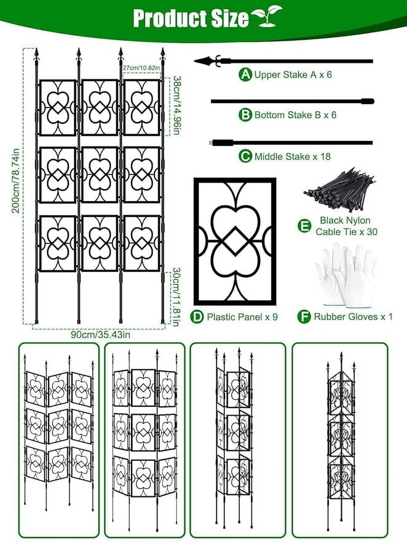 Kalolary 80" Garden Trellis for Climbing Plants – Rustproof Support Frame for Vines, Flowers, Vegetables & Potted Plants, Durable & Thickened Cucumber Trellis for Indoor & Outdoor Use