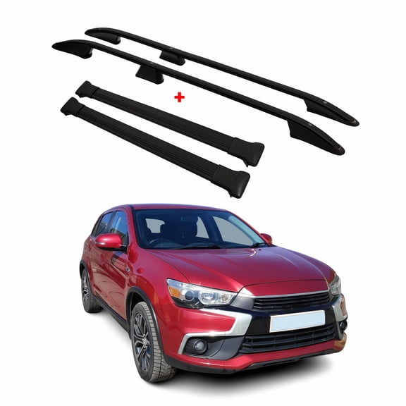 Roof Rack Rail Cross Bars Set for Mitsubishi Outlander Sport 2011-2024 Black