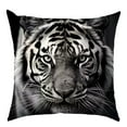 thumbnail image 2 of Uutvery Animals Linen Pillowcase Cover, 45x45cm Lion Wolf Pattern Cushion Cover, Decorative Sofa Bed Throw Pillow, Home Living Room Decor, 17.72x17.72 Inches, 2 of 6