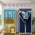 thumbnail image 2 of ALSO GO Portable Closet Organizers and Storage with Hanging & Folding Sections, Closet Wardrobe with T-Zipper Design & Full-Cover Dustproof for Room Bedroom Apartment,Navy Blue, 2 of 11