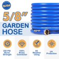 thumbnail image 5 of TOOLCY Garden Hose 100 ft with Swivel Handles, 5/8 inch Water Hose for Garden, 250 PSI Blue Polymer, 5 of 10