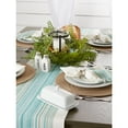 thumbnail image 6 of DII 14x72" Modern Cotton Striped Fringed Table Runner in Teal Blue, 6 of 6