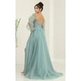 thumbnail image 2 of Women's Royal Blue Queen RQ8060 Strapless Puffy Detachable Sleeves A-line Sage Green Gown Rose Pink Gold 6, 2 of 7