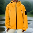 thumbnail image 5 of YUTK Hoodies for Women - Women Solid Color Rain Jacket Outdoor Hooded Windproof Loose with Pocket Coat Yellow S, 5 of 8