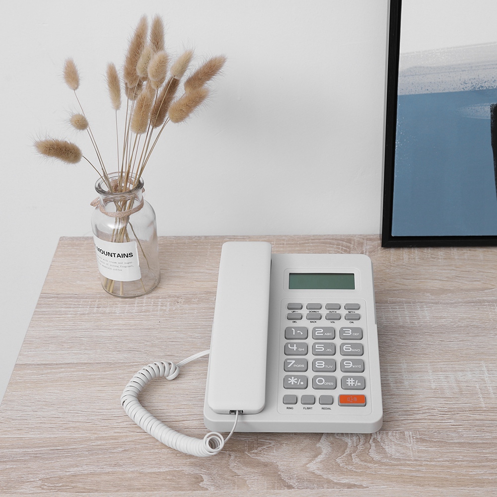 Tebru Landline Phone,Home Hotel Wired Corded Desktop Phone Office