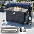 thumbnail image 3 of Gotland Outdoor Patio PE Rattan Wicker Furniture Set with 43" Propane Fire Pit Table 10 Pieces Steel, 3 of 7