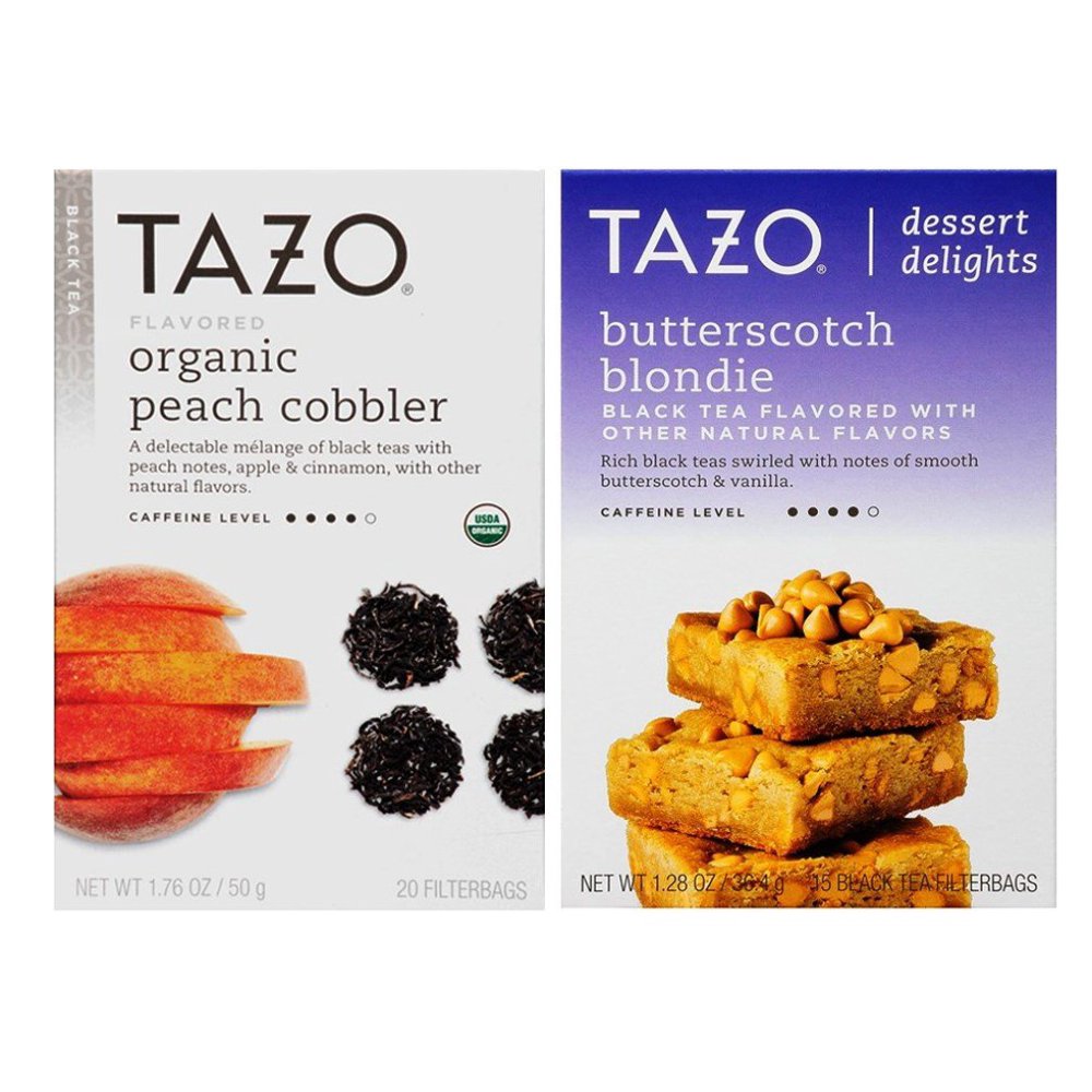 Tazo Dessert Inspired Flavored Tea 2 Flavor Variety Bundle, (1) each