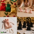 thumbnail image 3 of Bolsas de regalo Knitial, 10 x 15 cm, con cordón de satén dorado, 50 unidades, 3 of 7