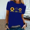 thumbnail image 2 of Pompotops Femmes Décontracté Été Imprimé Manches Courtes Col Rond Ample T-Shirt Blouse Hauts, 2 of 8