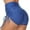Blue, variant on Krdevn Women High Waist Bubble Textured Yoga Shorts, Adjustable Ruched Butt Lifting Stretch Workout Shorts for Gym,Red