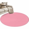 thumbnail image 2 of Pink Round Rugs 4ft, Farmhouse Solid Pink Color Modern Art Non Slip Washable Rug Runner, Low Pile Indoor Floor Carpet Mat Bathroom Rugs for Living Room, Bedroom, Kids Room, 2 of 9