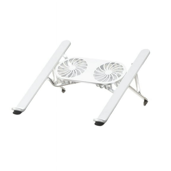 Foldable Laptop Stand with Cooling Fan, Cooler Pad for Tablet - Enhanced Cooling Support and Portable Design B Silver