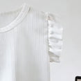 thumbnail image 4 of Zpanxa Chandails Athlétiques pour Filles Manches Volantées Uni Col Rond Manches Courtes Haut de Sport Nylon Spandex 1-2 Ans, 4 of 6