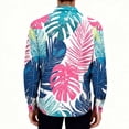 thumbnail image 4 of Men's Hawaiian Long Sleeve Shirts Lapel Button Down Printing Cardigan Vacation Everyday Tops, 4 of 6