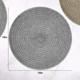 thumbnail image 3 of Furrygo Gray Placemats Set of 4, Washable Woven Vinyl Round Place Mats for Kitchen Dinner Table, Anti-Slip Heat Resistant PVC Table Mats,Easy to Clean, 3 of 7