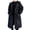 Black, variant on Men Trench Coat Hooded Loose Mid Length Big Pockets Long Sleeve Windproof Solid Color Zipper Closure Anti-wrinkle Elastic Cuff Streetwear Men Coat
