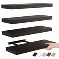thumbnail image 6 of Modern Floating Shelves Set of 4 with Invisible Brackets, Wall Mounted Display Shelves for Bedroom Bathroom Kitchen Living Room, Decorative Storage Shelving for Home Wall Decor, 6 of 13