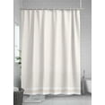 thumbnail image 5 of Farmhouse Beige White Striped Long Shower Curtain Set, Waterproof Shower Curtains for Bathroom, Modern Stripes Washable Fabric Cloth Bath Curtain for Bathtub Decoration with Hooks 72x84 Inches, 5 of 6